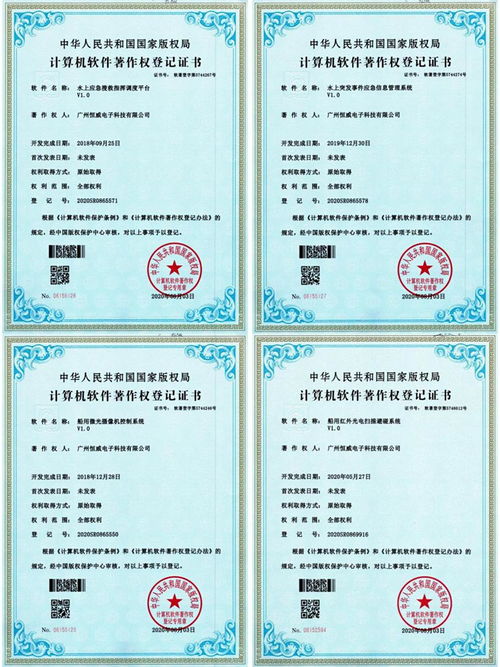 熱烈慶祝夜通航船用監(jiān)控及水上救援裝備榮獲四項(xiàng)軟著證書